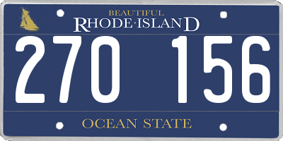 RI license plate 270156