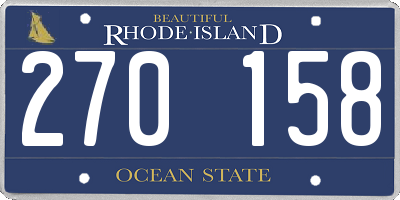 RI license plate 270158