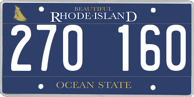 RI license plate 270160