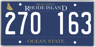 RI license plate 270163