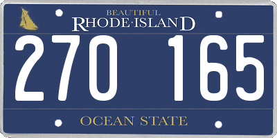 RI license plate 270165
