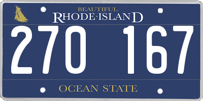 RI license plate 270167
