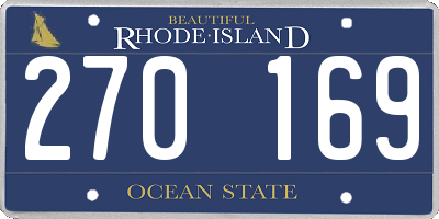 RI license plate 270169