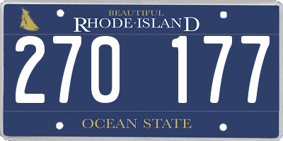 RI license plate 270177