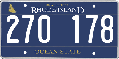 RI license plate 270178