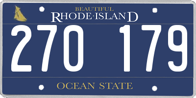 RI license plate 270179