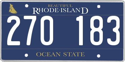 RI license plate 270183