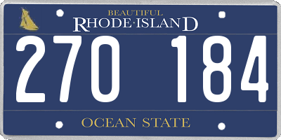 RI license plate 270184