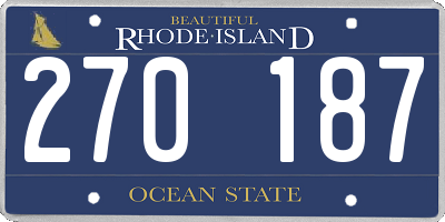 RI license plate 270187