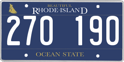 RI license plate 270190