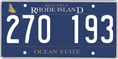 RI license plate 270193