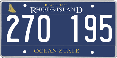 RI license plate 270195