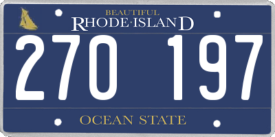 RI license plate 270197
