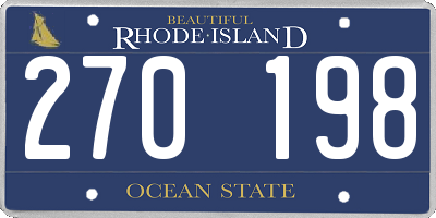 RI license plate 270198