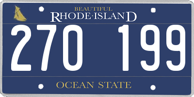 RI license plate 270199