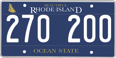 RI license plate 270200