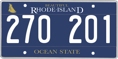 RI license plate 270201