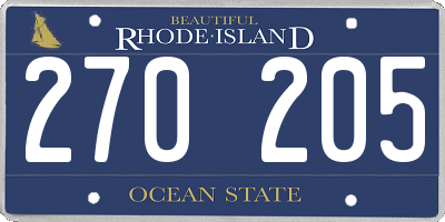 RI license plate 270205