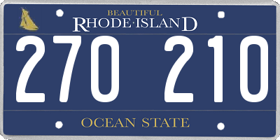 RI license plate 270210