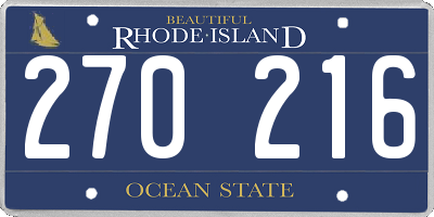 RI license plate 270216