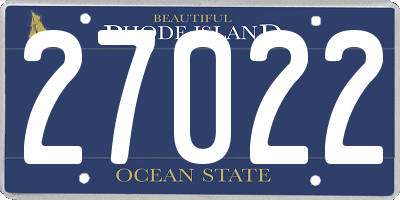 RI license plate 27022