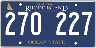 RI license plate 270227