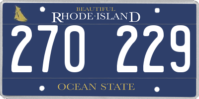 RI license plate 270229