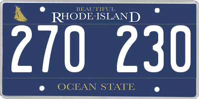 RI license plate 270230