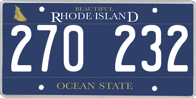 RI license plate 270232