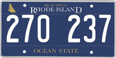 RI license plate 270237