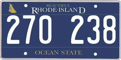 RI license plate 270238