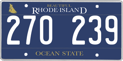 RI license plate 270239