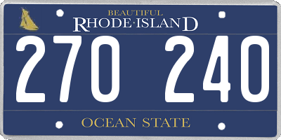 RI license plate 270240