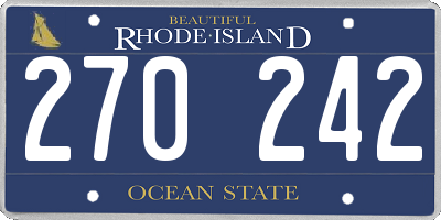RI license plate 270242
