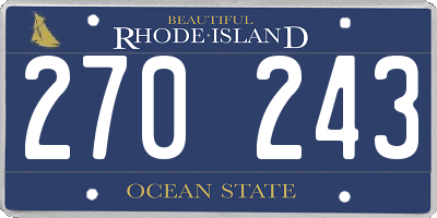 RI license plate 270243