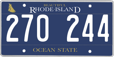 RI license plate 270244