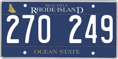 RI license plate 270249