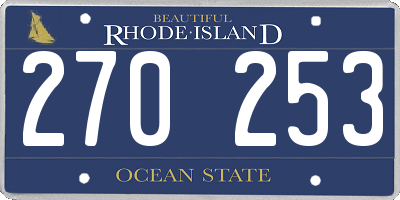 RI license plate 270253