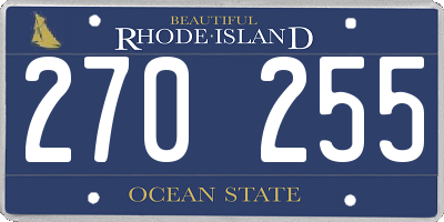 RI license plate 270255