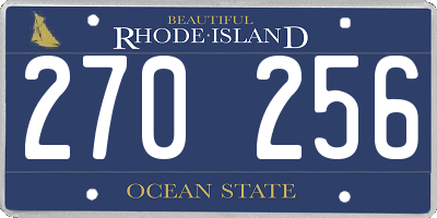 RI license plate 270256