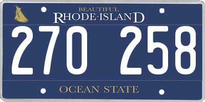 RI license plate 270258
