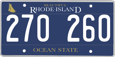 RI license plate 270260