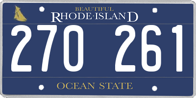 RI license plate 270261