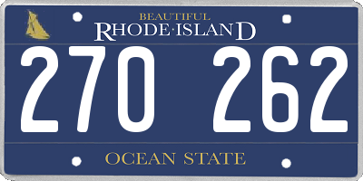 RI license plate 270262