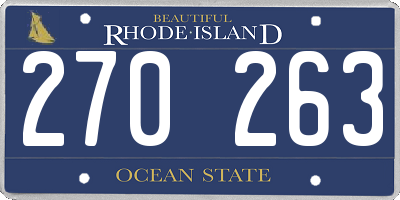 RI license plate 270263