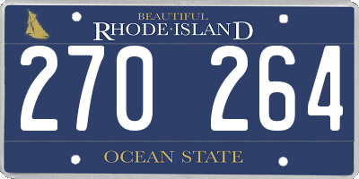 RI license plate 270264