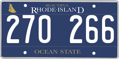 RI license plate 270266