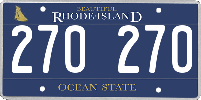 RI license plate 270270