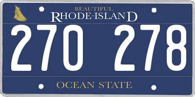 RI license plate 270278