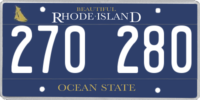 RI license plate 270280